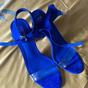 suede Cobalt blue wedges heel